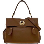 サンローラン ２way バッグ ニュー ミューズトゥ f-24263 ブラウン 283761 ハンドバッグ レザー 中古 527411 SAINT LAURENT PARIS ショルダーバッグ 茶色 