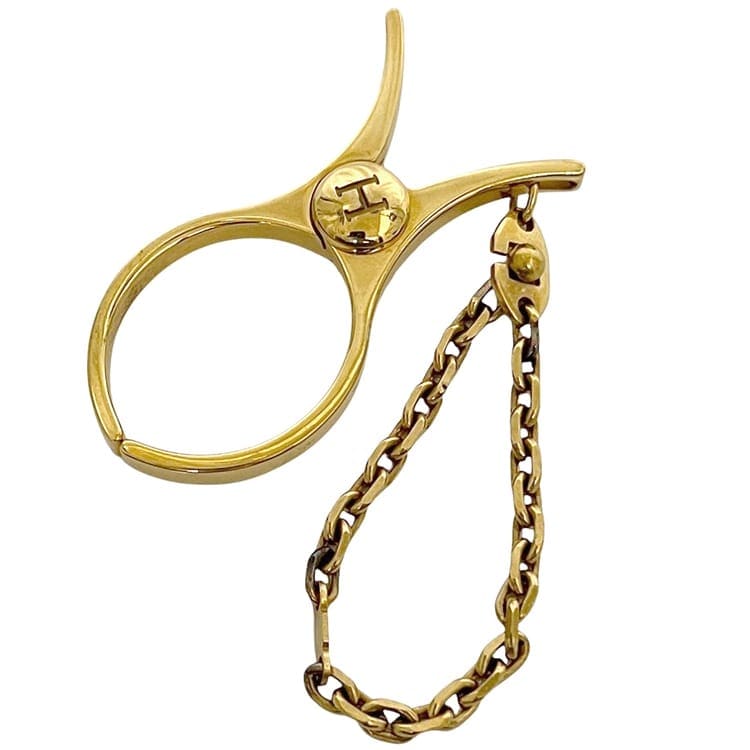 エルメス　グローブホルダー　ゴールド　傷汚れあり　付属品なし エルメス グローブホルダー ゴールド 美品 GP 中古 HERMES 手袋