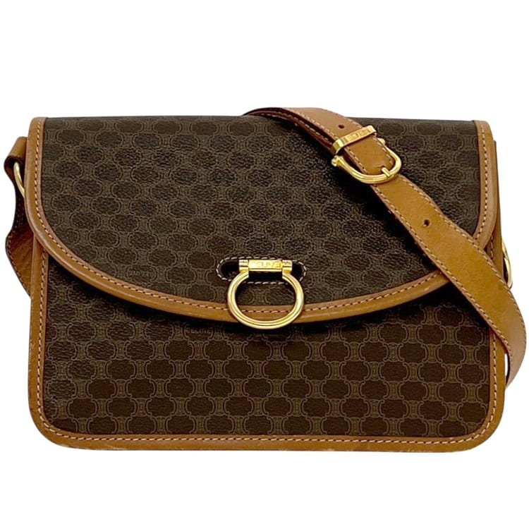 セリーヌ ショルダーバッグ ブラウン ベージュ マカダム クロスボディ