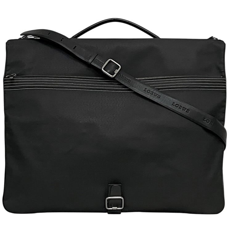 未使用LOEWE イタリア製ガーメントバッグ 黒 ロエベ ガーメント ケース ブラック アナグラム 衣装バッグ レザー