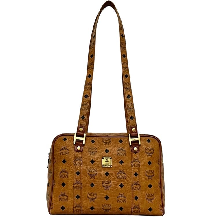 MCMヴィンテージ ドローストリングバッグ キャメル レザー MCM