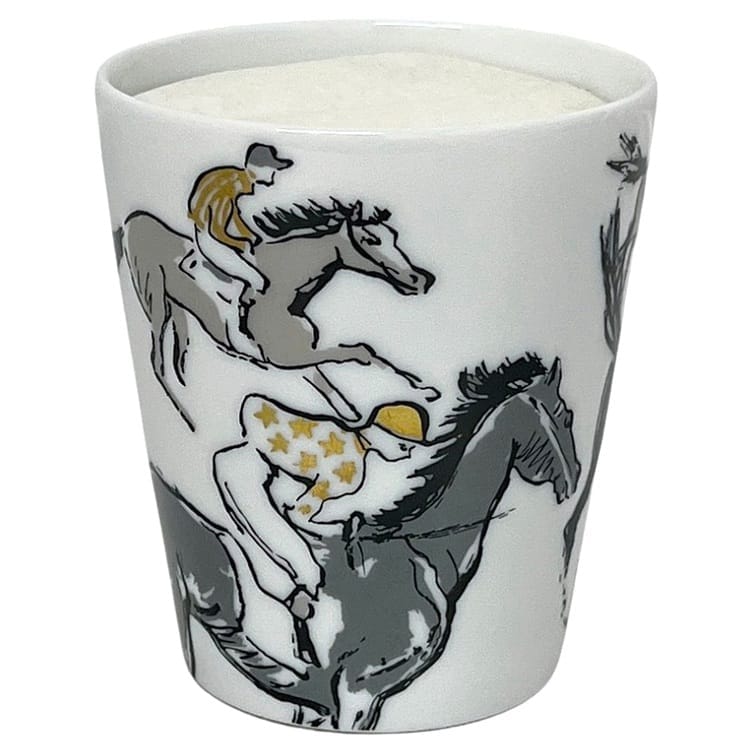 HERMES エルメス銀座10周年 馬柄陶器キャンド ルホルダー エルメス キャンドル ホワイト グレー 銀座10周年 アニバーサリー記念