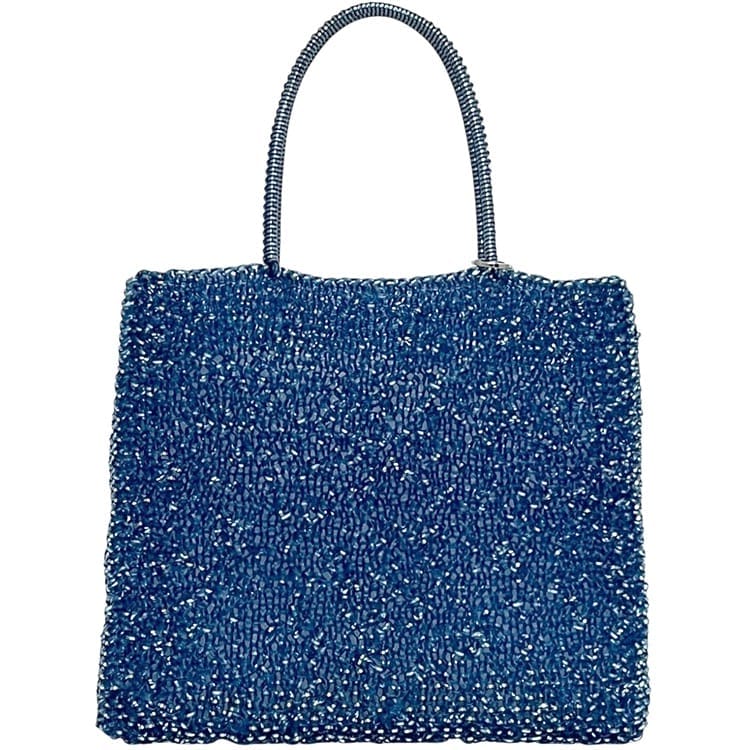 アンテプリマ ハンドバッグ ワイヤーバッグ ブルー 美品 PVC 中古