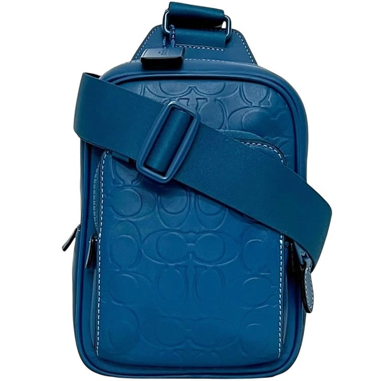 現行近　Coach コーチ　アクセサリーポーチ　ワンショルダーバッグ　ブルー　青 現行近 Coach コーチ アクセサリーポーチ ワンショルダーバッグ ブルー