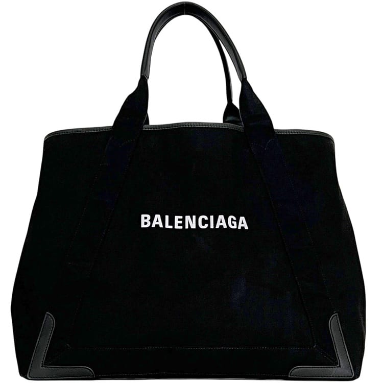 バレンシアガ トートバッグ ネイビーカバ M ブラック 339936 美品