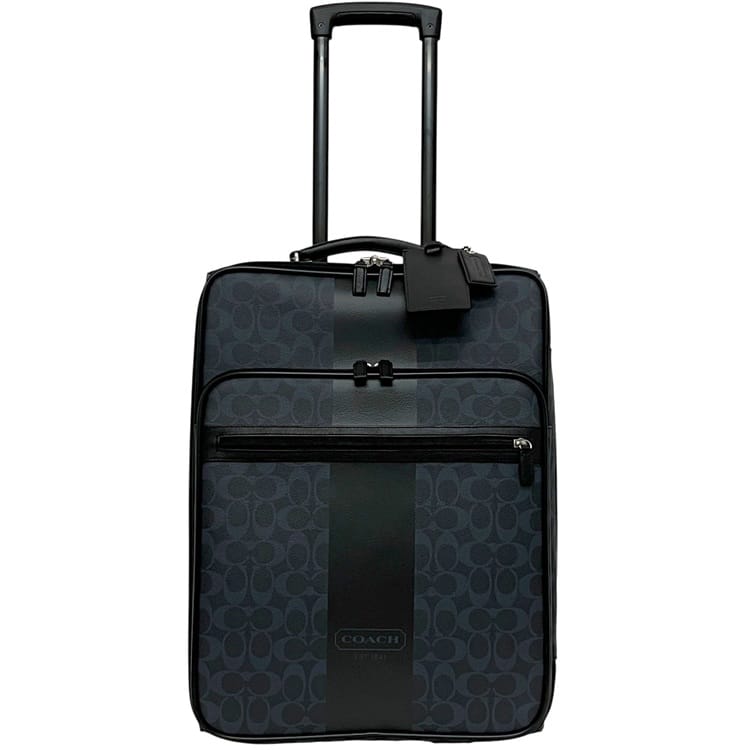 コーチ スーツケース ネイビー ブラック シグネチャー F77280 美品