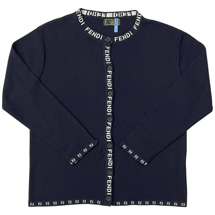 フェンディ カーディガン ブラック 美品 クリーニング済み ウール 80