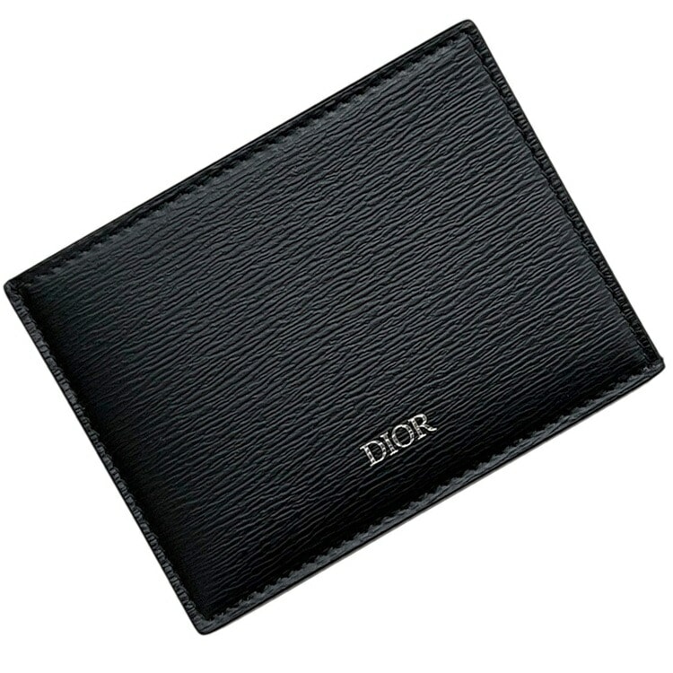 ルン Christian Dior カードケース レザー ブラック 美品 クリスチャン ディオール カードケース ブラック 黒 6237792 美品