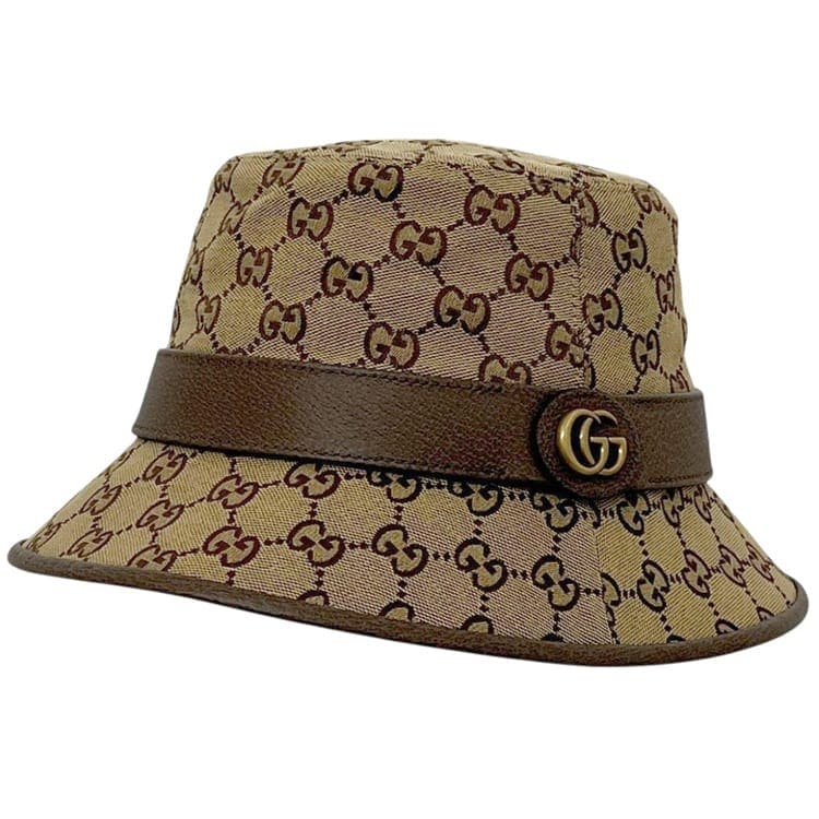 グッチ バケットハット フェドラハット ベージュ ブラウン 茶色 GG