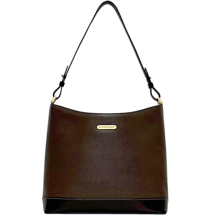【美品】BURBERRY ブラウンショルダーバッグ バーバリー ショルダーバッグ ブラウン 茶色 美品 肩掛け レザー 中古