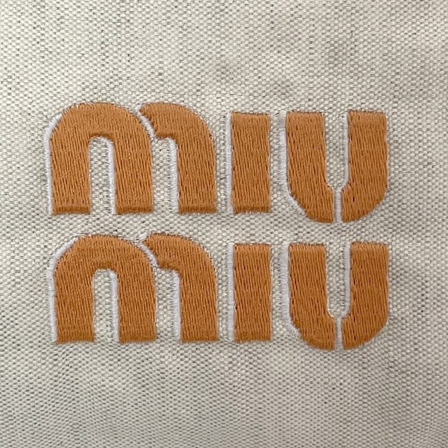 ミュウミュウ 巾着 バッグ ec-23740 ナチュラル オレンジ 2F7Z 5NG009