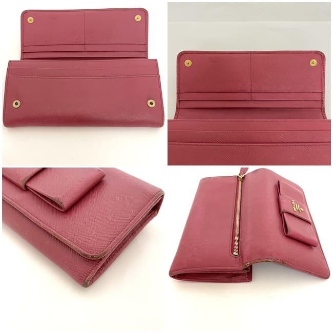 セール★早い者勝ち★PRADA★レザー長財布 ピンク系♪ プラダ 二つ折り 長財布 ec-23735 ピンク 1M1132 財布