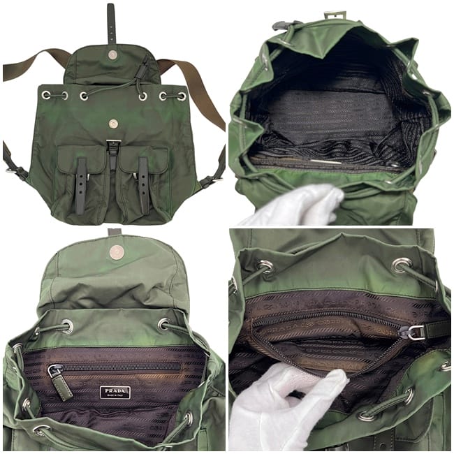 プラダ リュック カーキグリーン 緑 MILITARE ヴェラ VELA BZ6677 美品