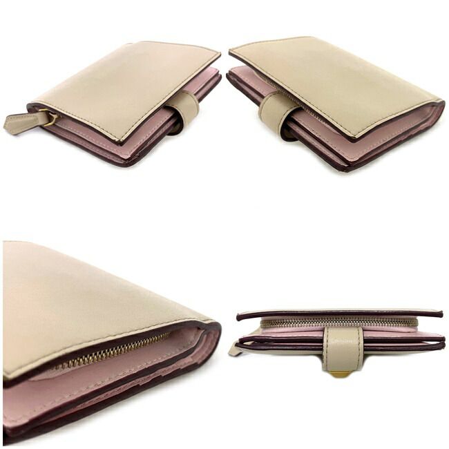 フェンディ 二つ折り 財布 ベージュ ピンク ゴールド 8M0386 SWD コンパクト レザー 中古 FENDI ミニ ウォレット スタッズ  シンプル ホック ファスナー 小銭入れ有 ワンポイント 定番 人気 レディース 女性 無地 クリーム | ブランド財布,その他ブランド | フリマハイ  