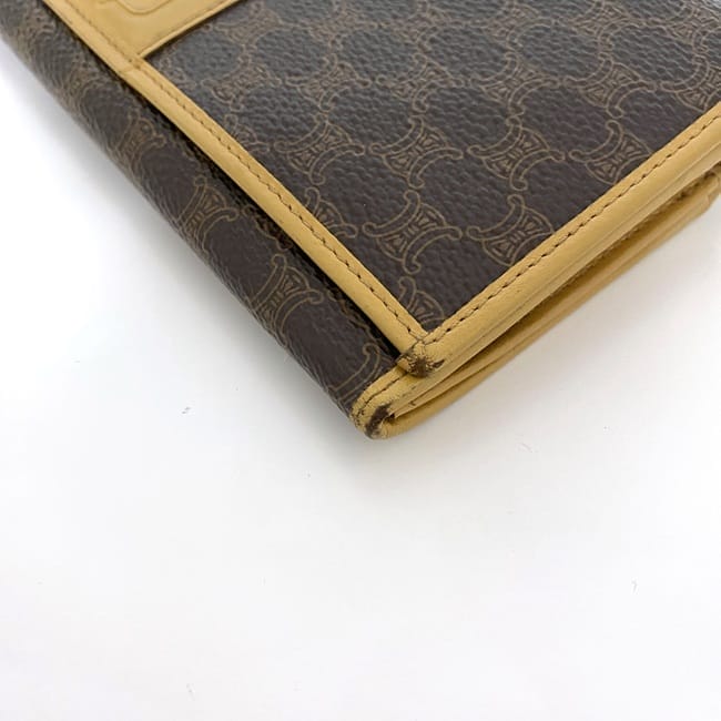 セリーヌ 二つ折り がま口 長財布 ec-22258 ブラウン キャメル