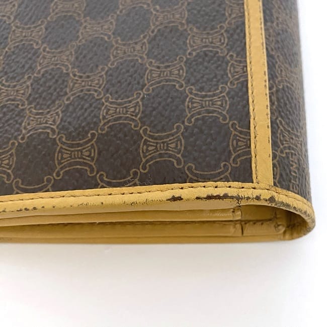 セリーヌ 二つ折り がま口 長財布 ec-22258 ブラウン キャメル