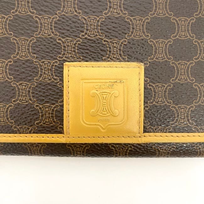 セリーヌ 二つ折り がま口 長財布 ec-22258 ブラウン キャメル