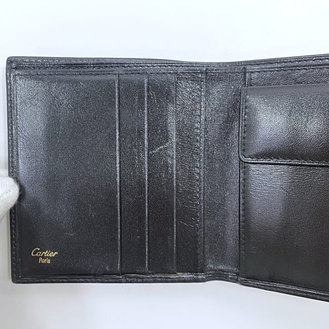 カルティエ 二つ折り 財布 ec-23761 ブラック パシャ 美品