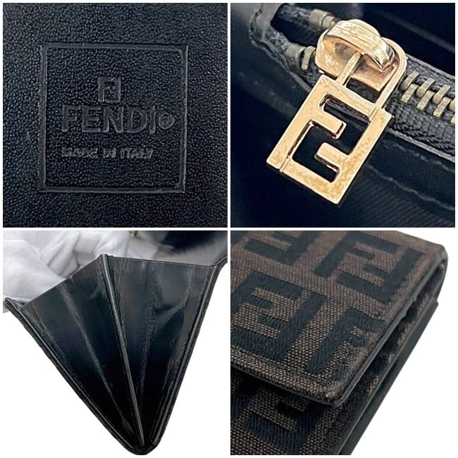フェンディ 二つ折り 長財布 ブラウン ズッキーノ 8M0025 財布