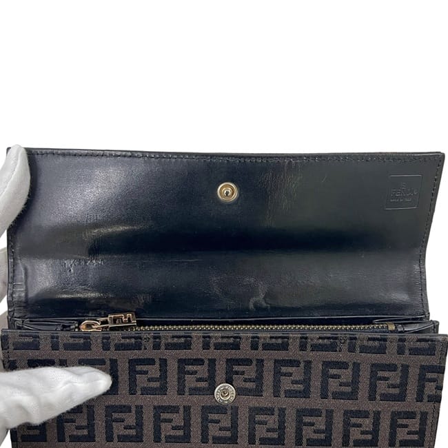 フェンディ 二つ折り 長財布 ブラウン ズッキーノ 8M0025 財布