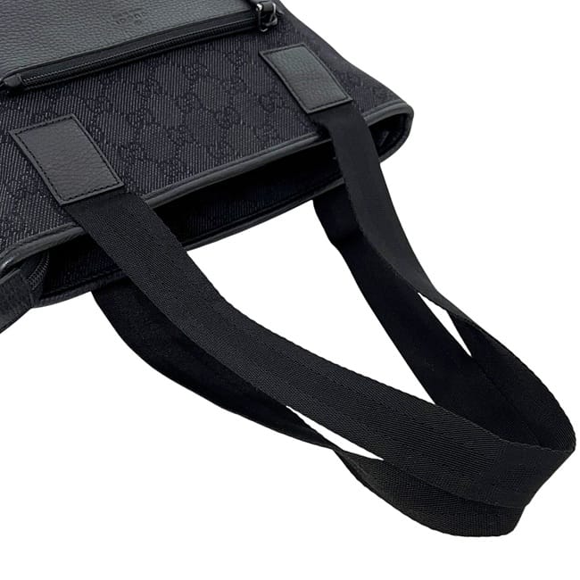 グッチ トートバッグ ブラック GGキャンバス 143424 美品 キャンバス