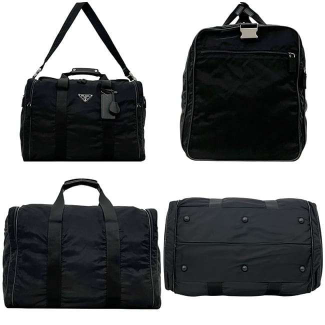 プラダ 2way ボストンバッグ SACCA DA VIAGGIO IN TESSUTO ブラック