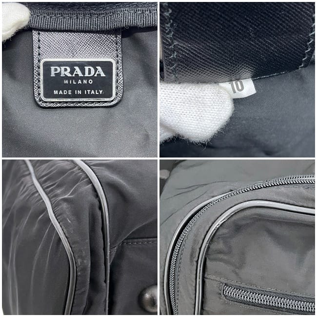 プラダ 2way ボストンバッグ SACCA DA VIAGGIO IN TESSUTO ブラック