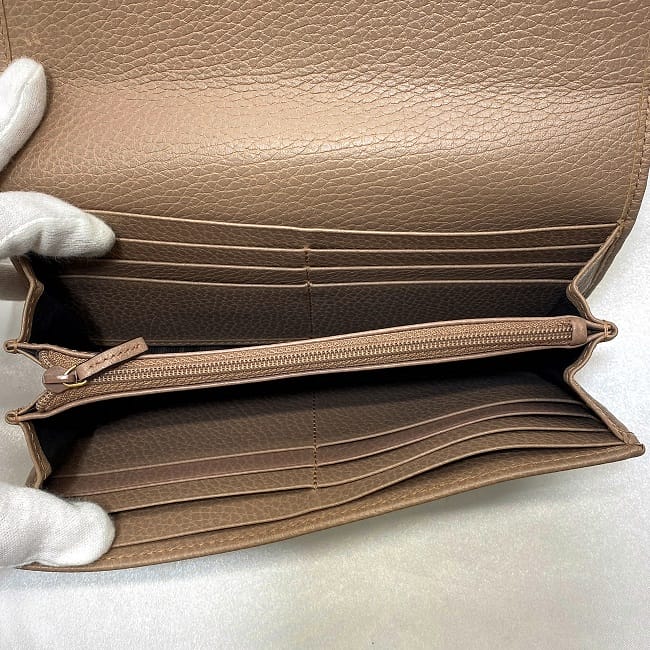 グッチ 二つ折り 長財布 ピンク ベージュ GG マーモント 456116 財布