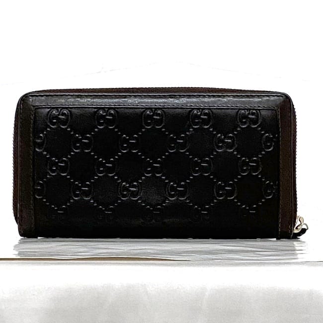 グッチ ラウンドファスナー 長財布 ec-22588 ブラウン シマライン
