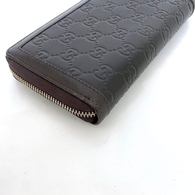 グッチ ラウンドファスナー 長財布 ec-22588 ブラウン シマライン 308012 財布 レザー 中古 525040 GUCCI GG インターロッキング 総柄 ロゴ シマ ファスナー 定番 人気 レディース 小物 革 茶色 ワンポイント シンプル お洒落 高級感 ブランド 本物 鑑定済み グッチ ラウンドファスナー 長財布 ec-22588 ブラウン シマライン
