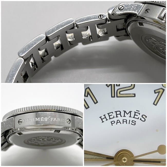 エルメス 腕時計 クリッパー ダイバー f-23363 ホワイト シルバー