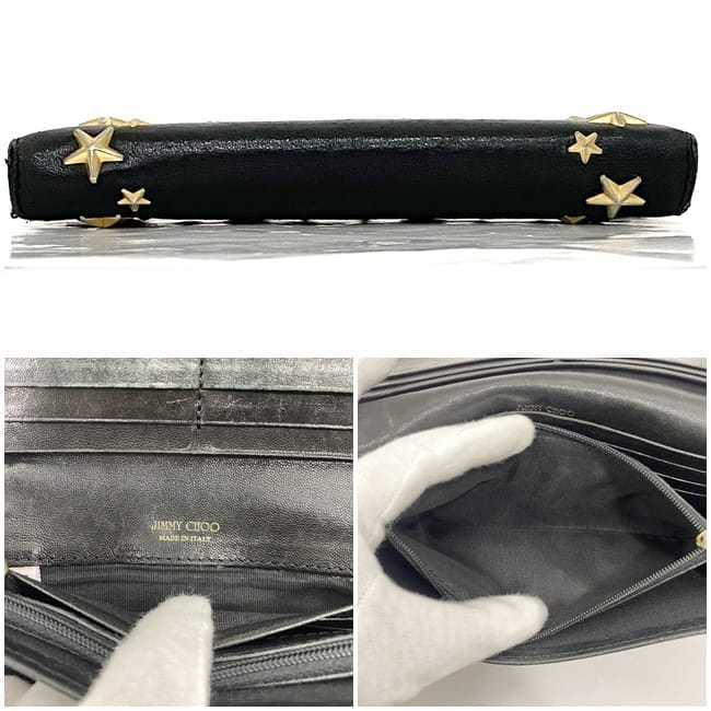 ジミーチュウ JIMMY CHOO 長財布 レザー スタッズ 黒 ブラック 美品 brandparks_jimmychoo-0005-emg