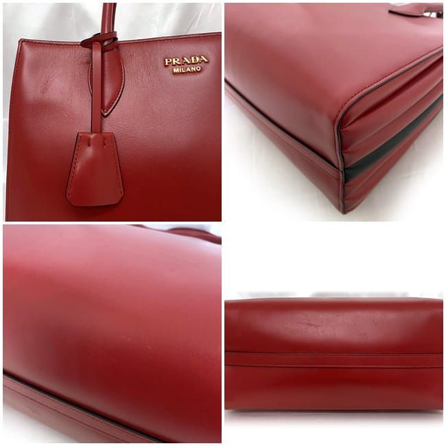 【希少モデル✨】PRADA ショルダーバッグ ビブリオテーク 1BG098 プラダ 2way バッグ ビブリオテーク レッド ブラック 1BG098 美