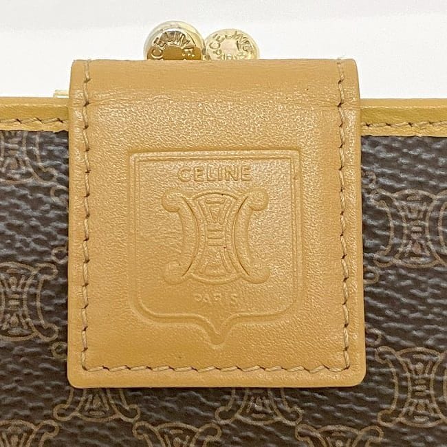 セリーヌ 二つ折り 長財布 ec-21985 ブラウン ベージュ マカダム 美品