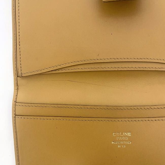 セリーヌ 二つ折り 長財布 ec-21985 ブラウン ベージュ マカダム 美品