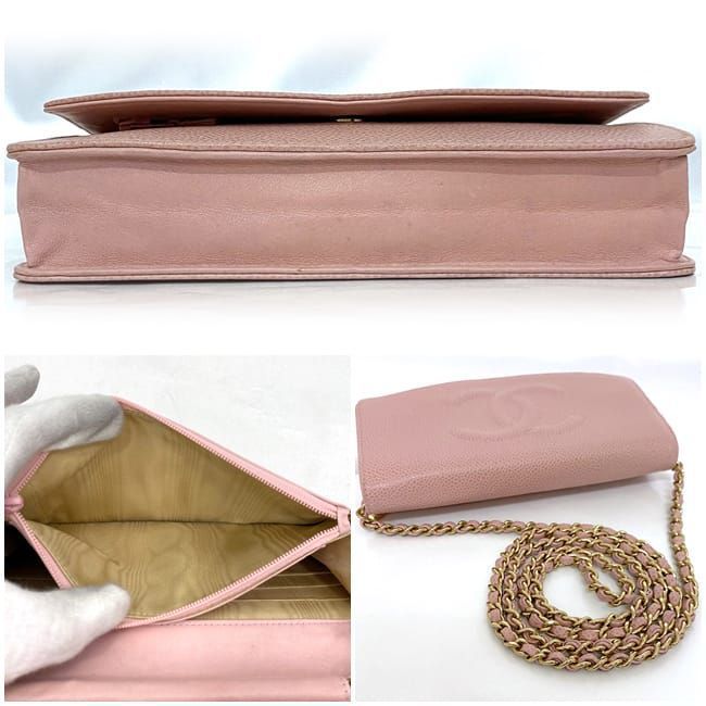 シャネル チェーン ショルダーウォレット f-21930 ピンク ココマーク