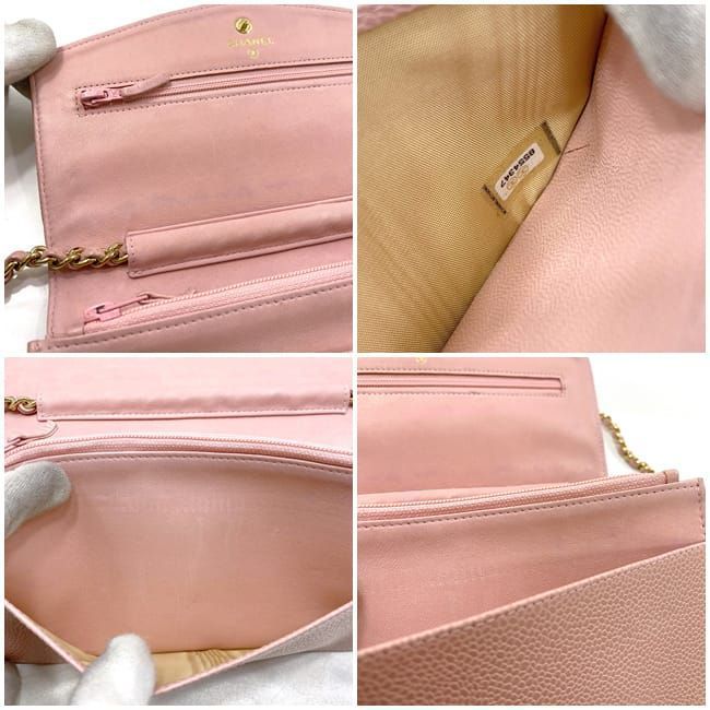 シャネル チェーン ショルダーウォレット f-21930 ピンク ココマーク
