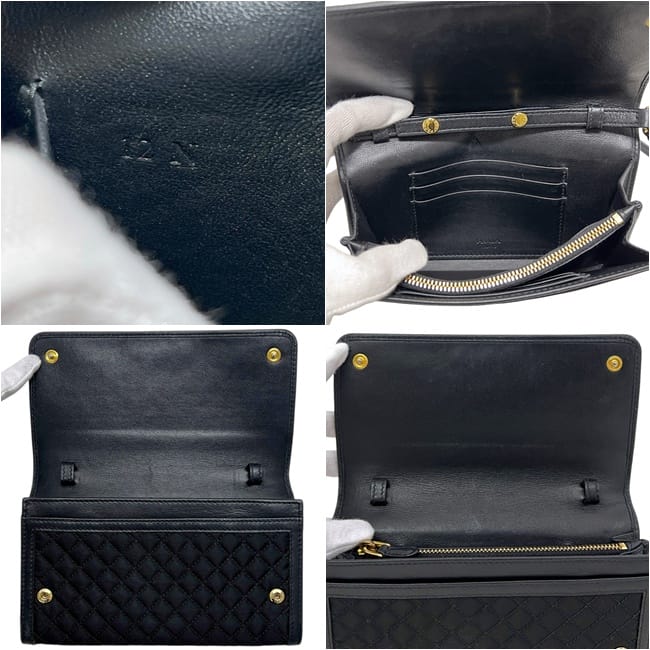 プラダ ショルダー ウォレット 二つ折り 長財布 ブラック 黒 NERO