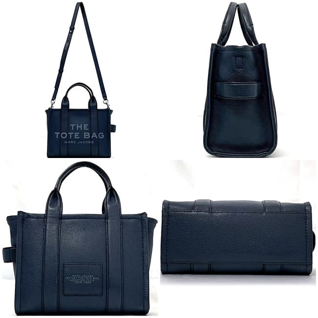 【匿名】【新品】MARC JACOBS ネイビー レザー バッグ　ハンドバッグ 匿名】【新品】MARC JACOBS ネイビー レザー バッグハンドバッグ