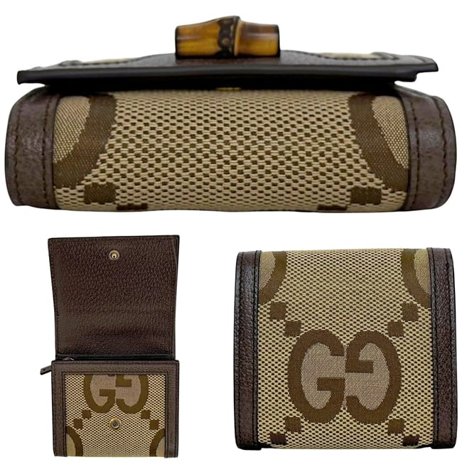 グッチ 二つ折り 財布 ダイアナコンパクト ベージュ ブラウン ジャンボ