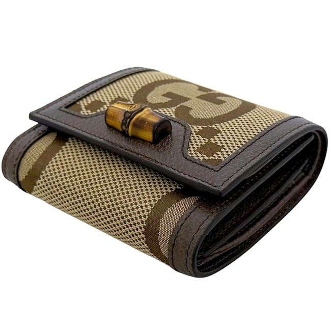 グッチ 二つ折り 財布 ダイアナコンパクト ベージュ ブラウン ジャンボ