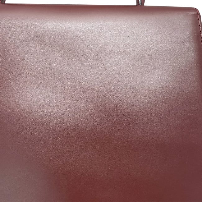 カルティエ ハンドバッグ ec-23782 ボルドー マスト 美品 レザー 中古