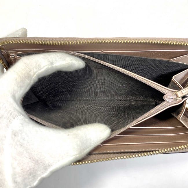 グッチ ラウンドファスナー 長財布 ピンク ゴールド マイクロ