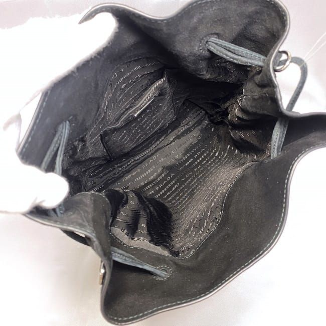 プラダ ハンドバッグ ブラック NERO CAMOSCIO RICAMO 1BC037 美品