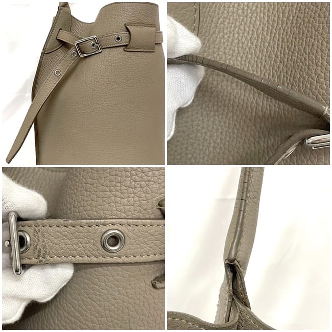 セリーヌ ハンドバッグ ビッグバッグ バケット f-23336 ベージュ 183353 美品 レザー 中古 F-MH-1128 CELINE バケットバッグ シンプル ポーチ付き ヴィンテージ グレインレザー レディース メンズ 定番 人気 本革 トートバッグ ブランド 本物 鑑定済み セリーヌ ハンドバッグ ビッグバッグ バケット f-23336 ベージュ