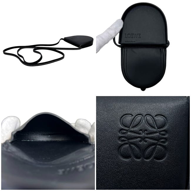 ロエベ ポーチ ヒールポーチ ブラック アナグラム 109.54.15 美品 ミニ