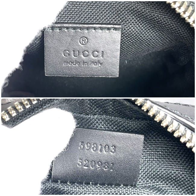 グッチ ショルダーバッグ グレー ブラック ＧＧスプリーム 598103 美品 PVC レザー 中古 GUCCI ミニバッグ GG ファスナー ポシェット 斜め掛け シェリー 人気 黒 コンパクト 高級感 カジュアル 男女兼用 男性 女性 グッチ ショルダーバッグ グレー ブラック GGスプリーム 598103 f