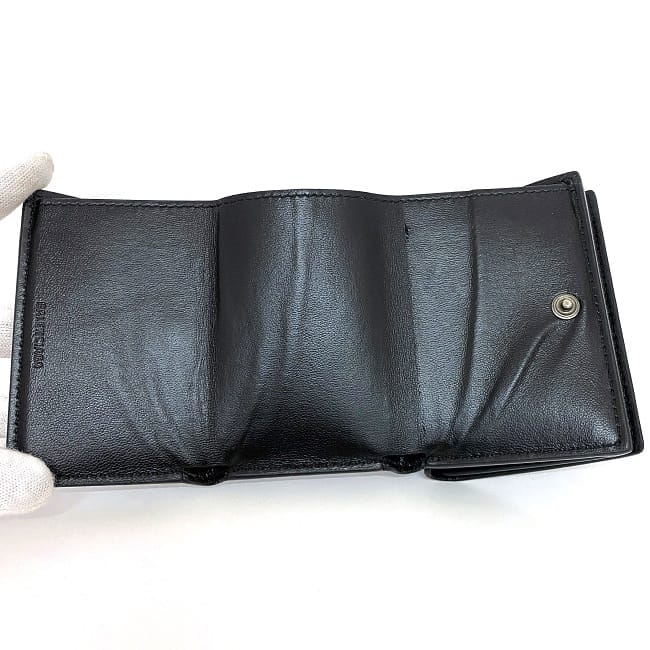 バレンシアガ 三つ折り 財布 ec-22289 ブラック 601350 美品 Bロゴ