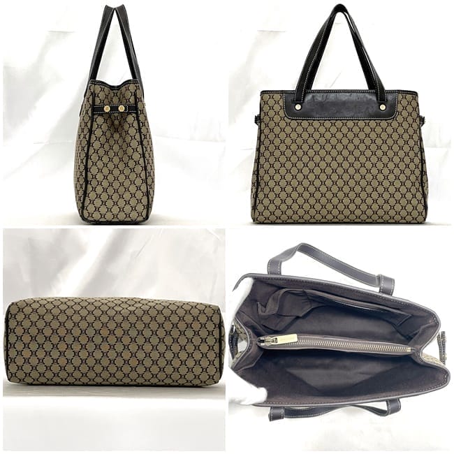 セリーヌ ハンドバッグ ec-23530 ベージュ ブラウン マカダム 美品