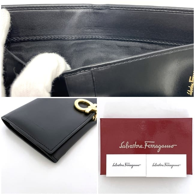 サルヴァトーレ フェラガモ 二つ折り 長財布 ec-23888 ブラック